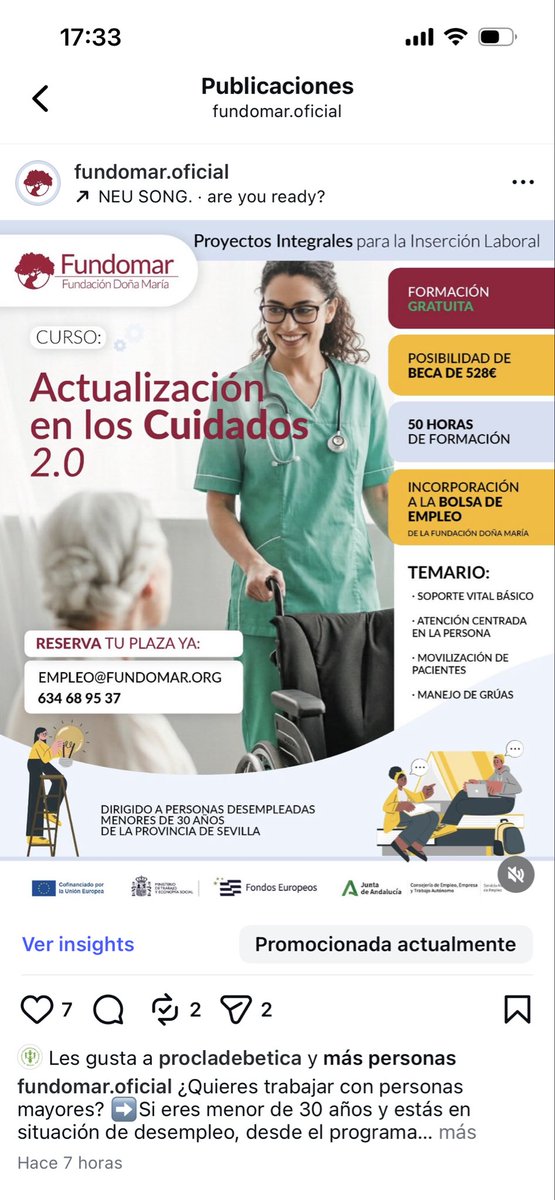 🔔¿Quieres trabajar con personas mayores? Si eres menor de 30 y estás en situación de desempleo APÚNTATE AQUÍ ⬇️⬇️⬇️
docs.google.com/forms/d/e/1FAI…

- Posibilidad de beca remunerada 528€
- 50 horas de formación GRATUITA 
- Incorporación a la bolsa de EMPLEO de la Fundación Doña María