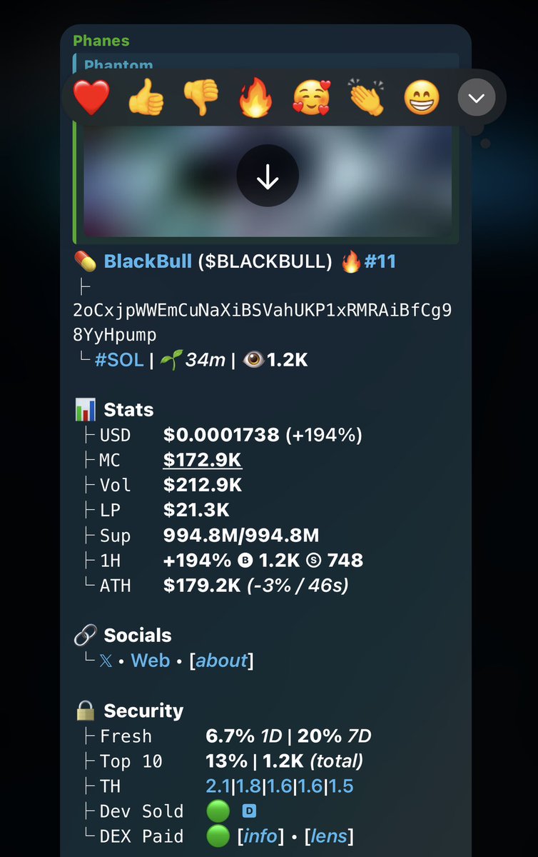 cheffphantom's tweet photo. Over 12x up from my call on $BLACKBULL
Call on my tg 
CA::

2oCxjpWWEmCuNaXiBSVahUKP1xRMRAiBfCg98YyHpump https://t.co/S2MYiNYtb7