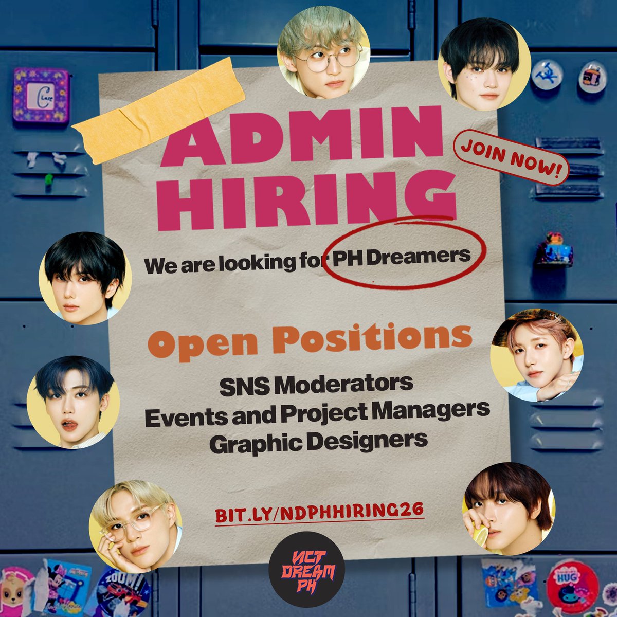 DreamiesPH's tweet image. 📣 ADMIN HIRING 📣

NCT DREAM Philippines is looking for PH DREAMzens to join our team ✨

If you are interested, kindly check and answer this form:
🔗bit.ly/NDPHhiring26

Application is open until January 31, 2026.

We're looking forward to welcome you in our team~ Thank you…