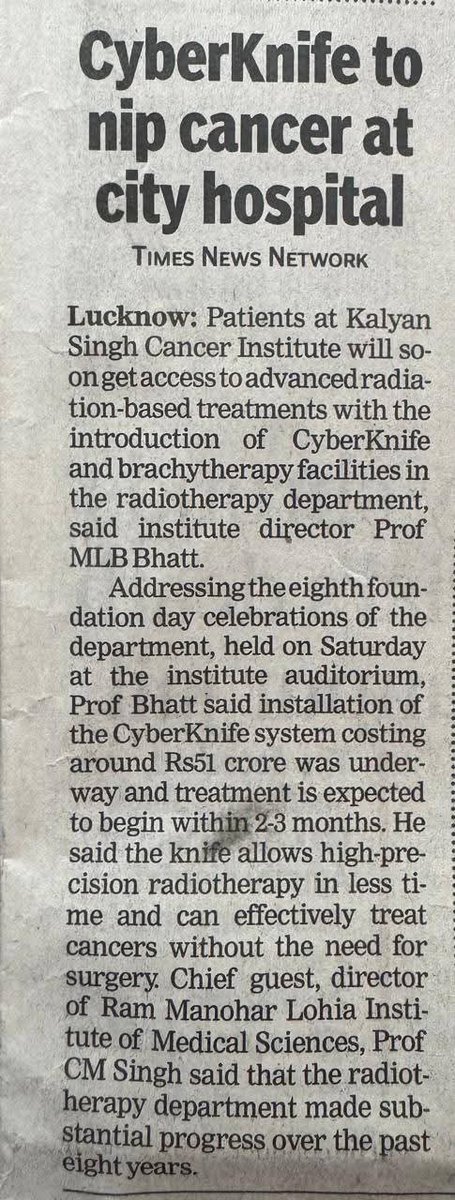 KsssciLucknow's tweet photo. Sincere thanks to all media partners for their valuable coverage and support of the 8th Foundation Day of the Department of Radiation Oncology, KSSSCI, Lucknow.

#MediaThanks #KSSSCI #FoundationDay 
#RadiationOncology  #HealthAwareness https://t.co/9EV67R9CcD