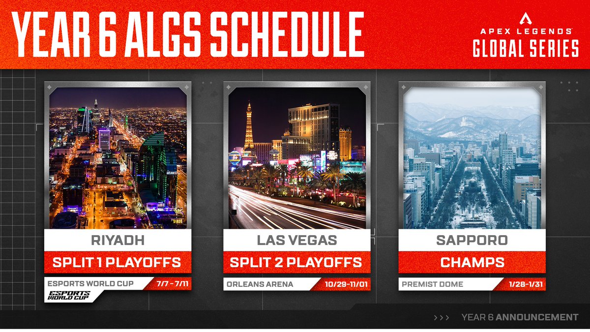PlayApexEsports's tweet image. 🚨 OFFICIAL: Our #ALGS Year 6 Schedule!