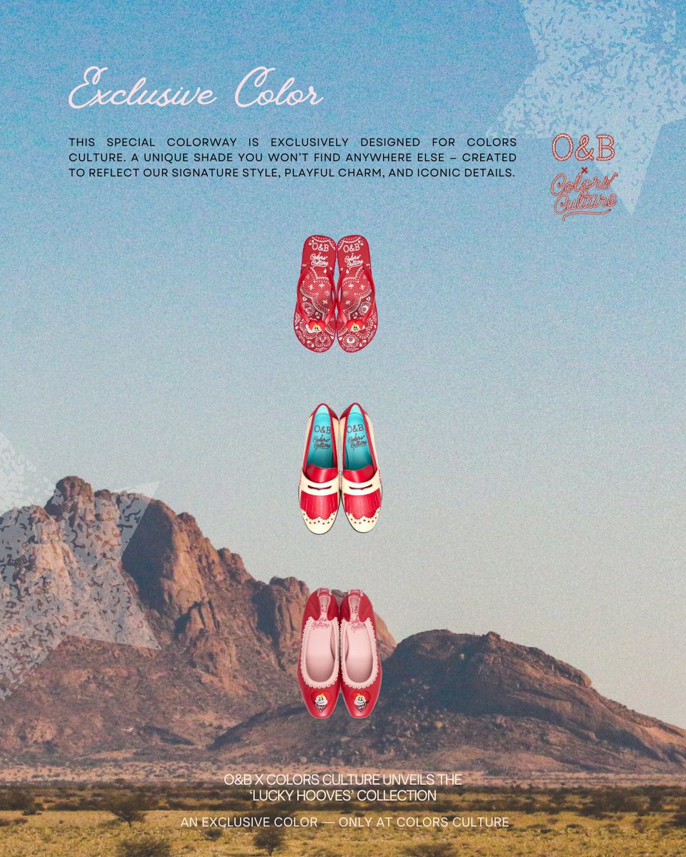 A Special Collaboration is here.
Introducing O&amp;B x COLORS CULTURE — ‘LUCKY HOOVES’ 🤠✨
Where Wild West attitude meets Urban Chic, with playful character details and curated color stories.
Launch: 29 Jan 2026 at O&amp;B CentralWorld

COLORS CULTURE POP UP STORE : 29 Jan – 1 Feb 2026