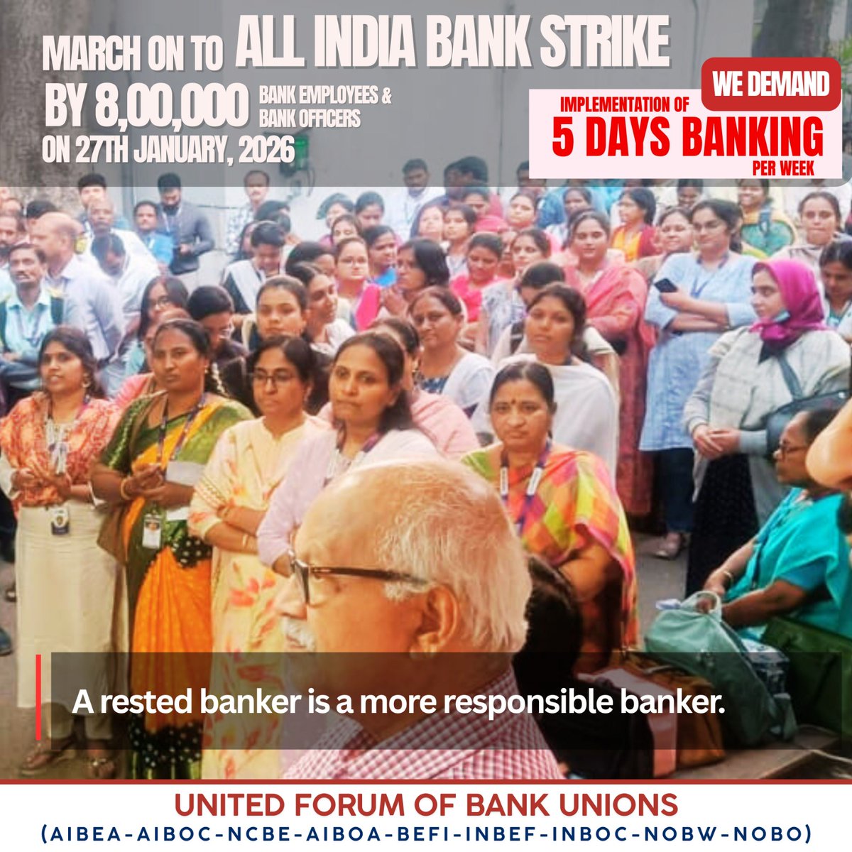 SVinodarao's tweet photo. #Implement5DayBanking https://t.co/agWSI51Mir