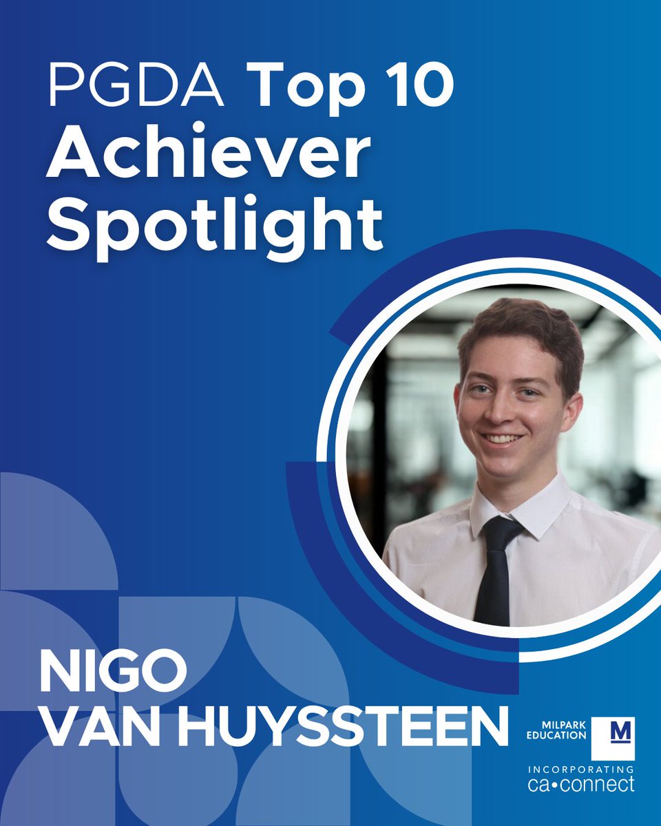 Shoutout and congratulations to Nigo Van Huyssteen for securing a place in the top 10 of our PGDA class of January 2025!

Join us in congratulating Nigo!

#MilparkEducation #Schoolofprofessionalaccounting #PGDA #CTA #PGDATop10