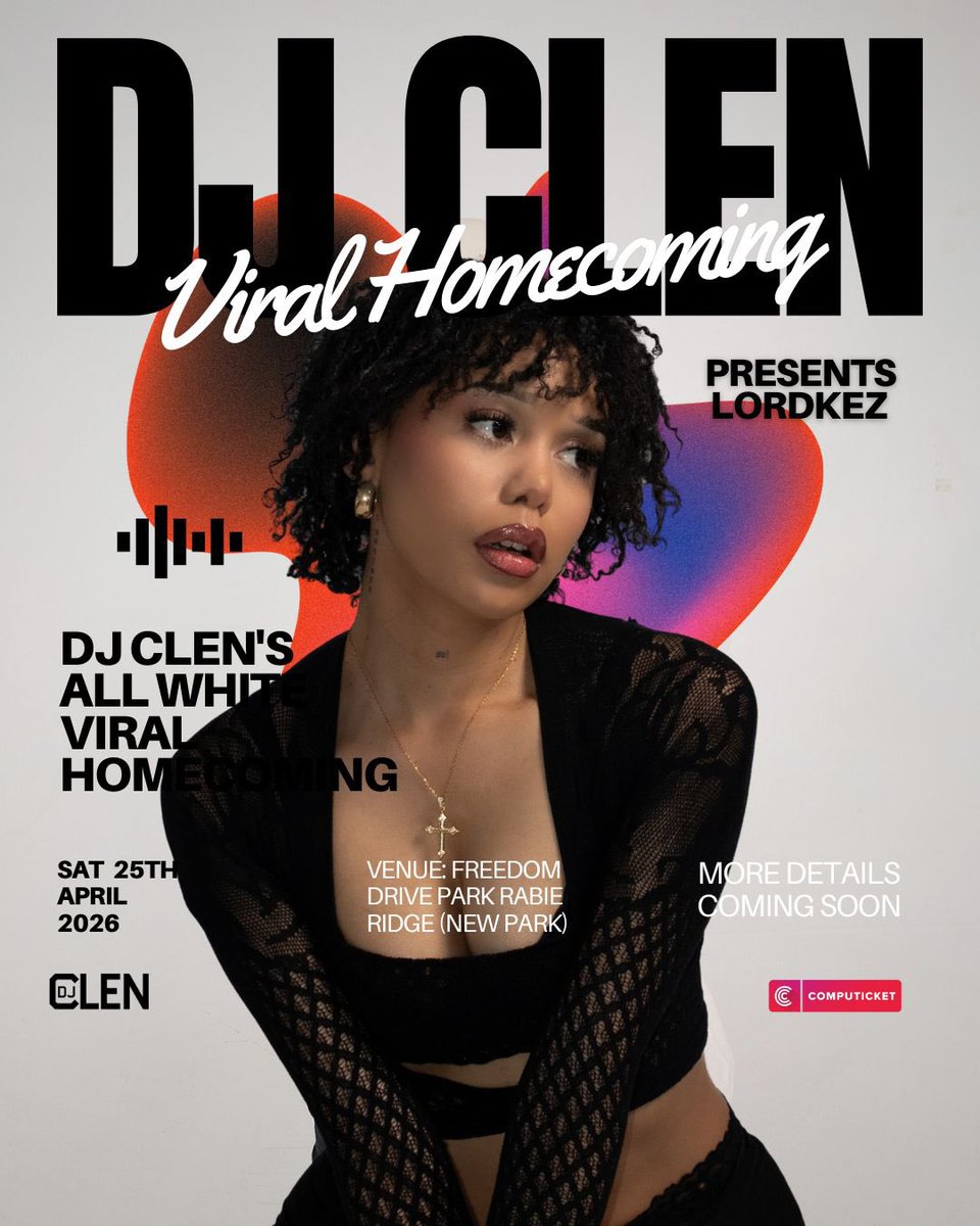 DjClenSA's tweet image. Artist Announcement: 

Catch @longlivelordkez live at the Viral Homecoming 

25 April 2026. 

Tickets link on my bio.

computicket-boxoffice.com/e/dj-clens-ann…