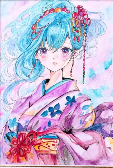 【衣擦れの彩展】 様主催 数点、展示させていただいております。ご覧いただけると嬉しいです。 原画通販もございますこちらより #イラスト #衣擦れの彩展