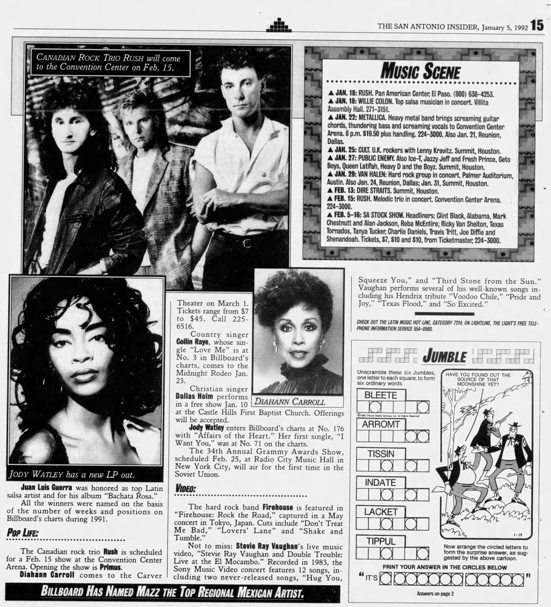 RushHistory2112's tweet image. On January 18, 1992, Rush played with Primus at the Pan American Center in Las Cruces, New Mexico 🇺🇸 for the Roll the Bones tour.

#rushtheband 
#rollthebones 
#primus