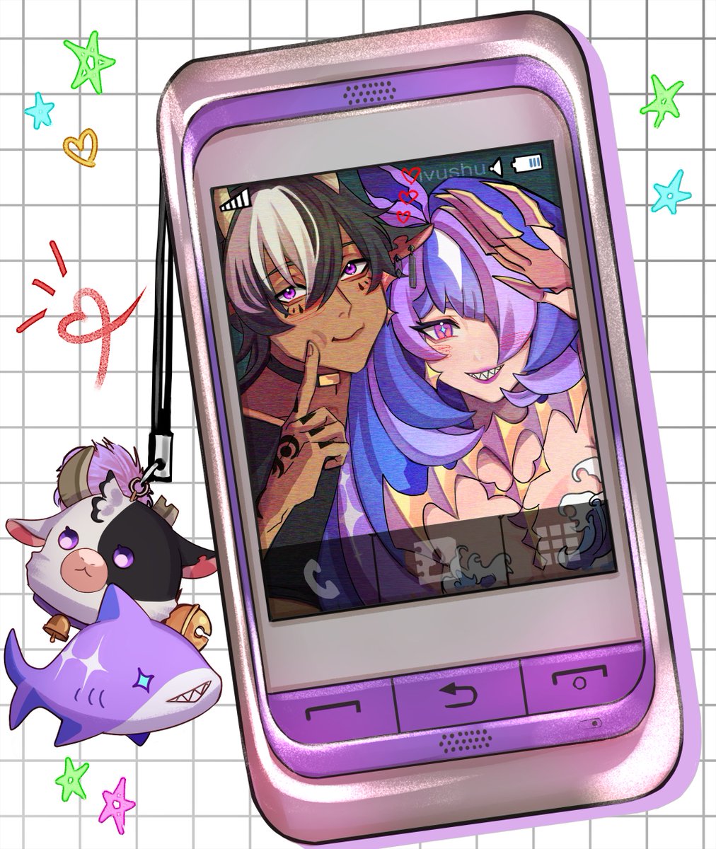 Quick sweet selfie <3 with <a href="/Totally_Turo/">Turo 🐄🤍【inDEEZ】</a> 

Wonderful art by <a href="/ivushu/">ivu 🎀</a> Thank you so much! I love it!!! Ahhhhh!