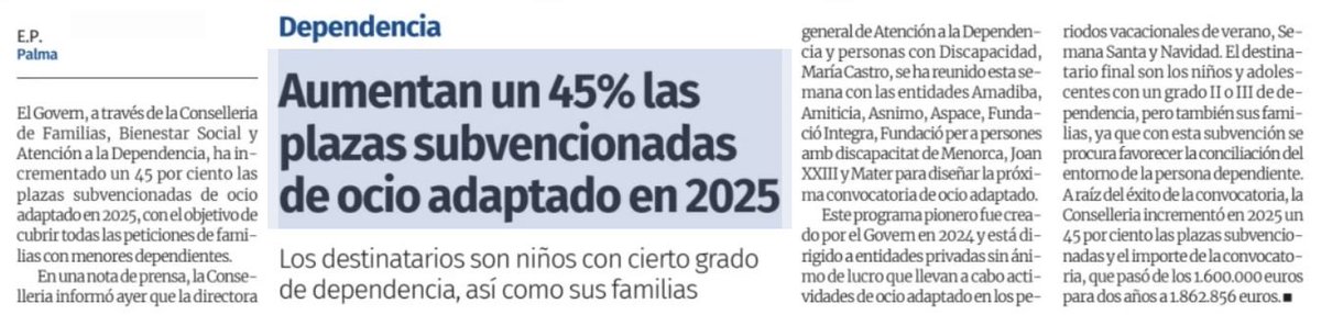 Más OCIO-ADAPTADO para aquelles menores que tenga reconocido un grado 2 o 3 de dependencia. La <a href="/GoibSocial/">GOIB Social</a> aumenta las subvenciones en la próxima convocatoria