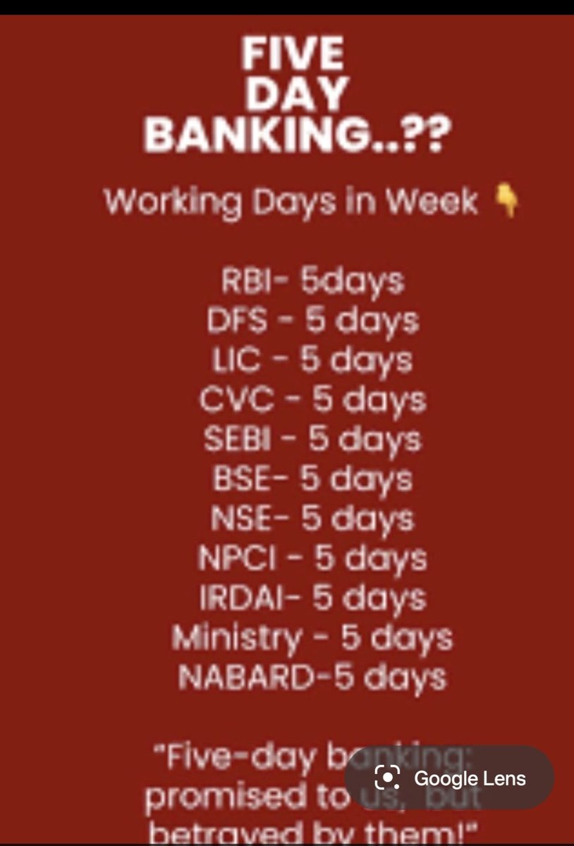 <a href="/nilesh_pawar15/">Nilesh Pawar</a> <a href="/aiboc_in/">All India Bank Officers' Confederation (AIBOC)</a> <a href="/TamalBandyo/">Tamal Bandyopadhyay</a> <a href="/ndtv/">NDTV</a> <a href="/ABPNews/">ABP News</a> <a href="/ZeeNewsEnglish/">Zee News English</a> <a href="/aajtak/">AajTak</a> <a href="/PTI_News/">Press Trust of India</a> #Implement5DayBanking