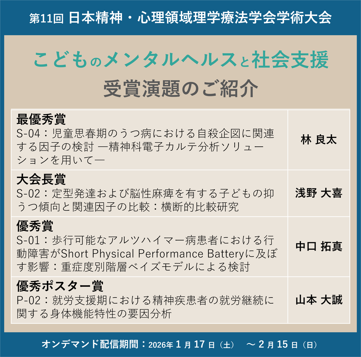 日本精神・心理領域理学療法学会 tweet media