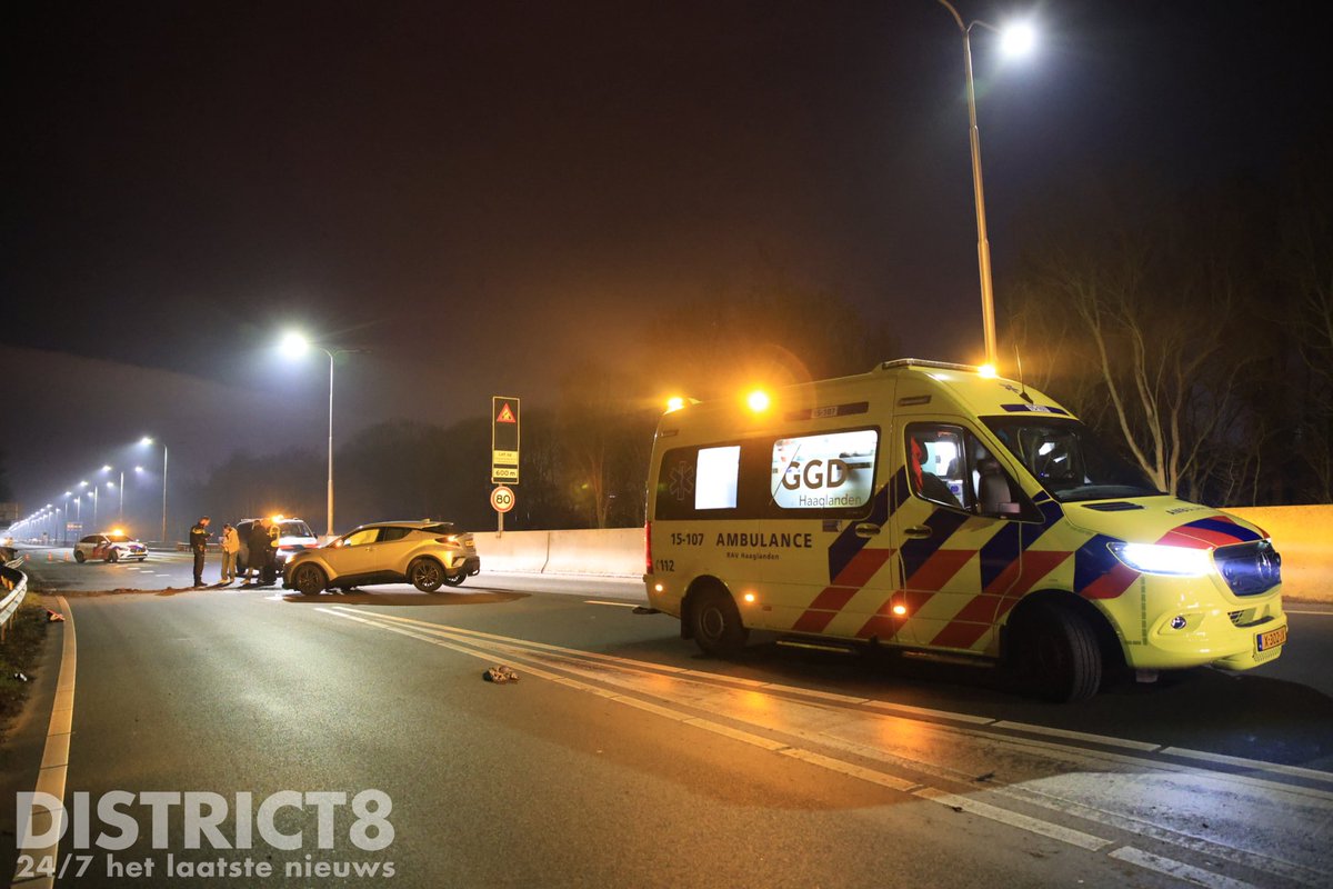 Eenzijdig ongeval op N470 bij Delft, bestuurder aangehouden