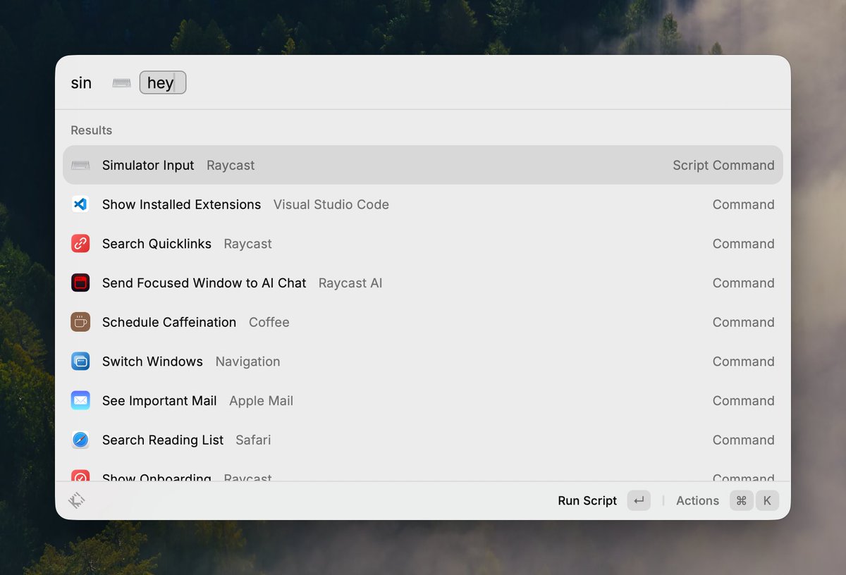 I’ve been using this small script for ~2 years to send text input into the tvOS Simulator (via Raycast + AppleScript keystrokes).
It’s been a reliable helper for testing flows without an easy on-screen keyboard path.
Sharing it in case it helps other tvOS devs.