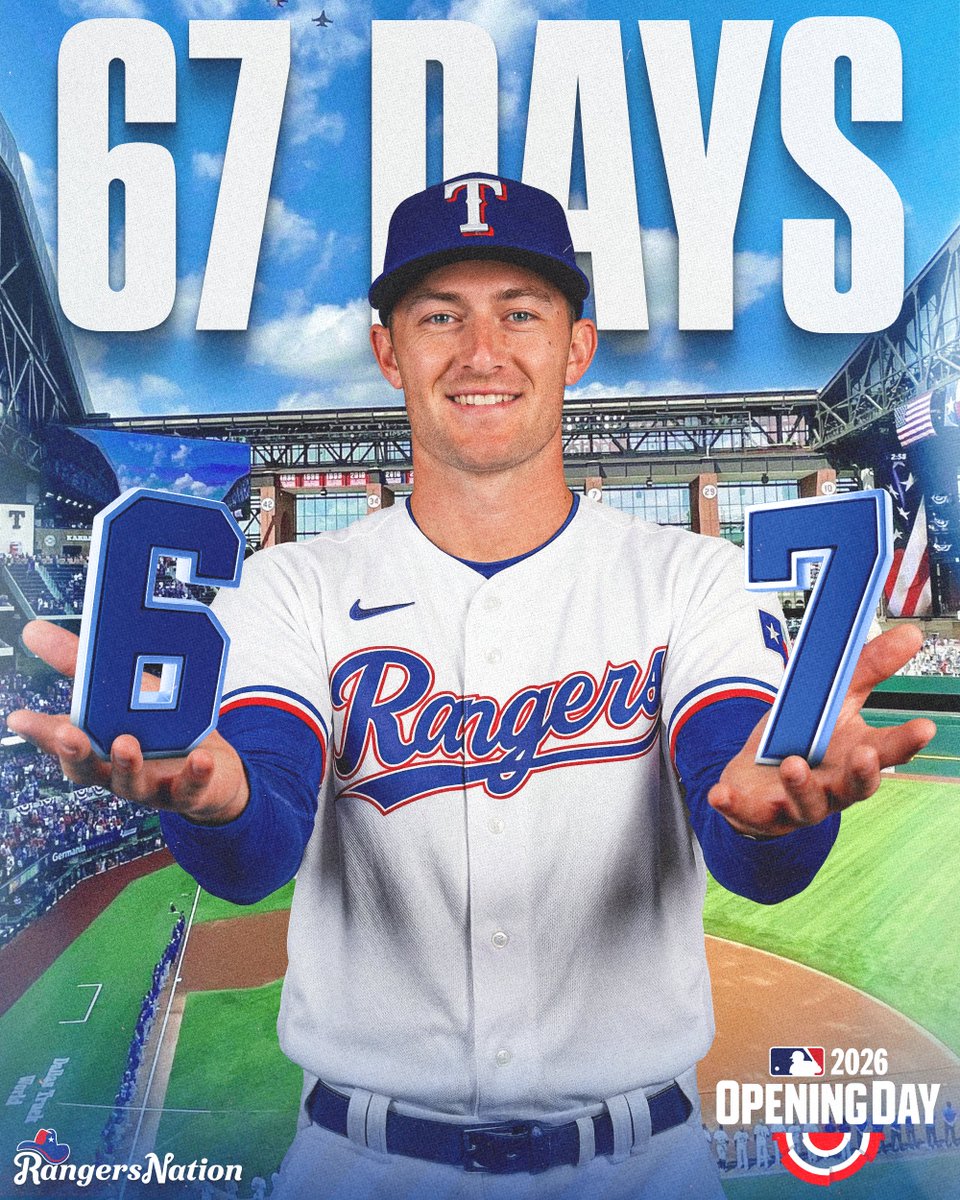 Rangers__Nation's tweet image. 67 days until Texas Rangers Opening Day!