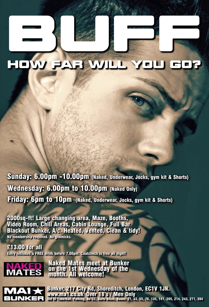 LondonBunker's tweet image. This is one of the busiest events in the MA1 calendar. We get really busy very early on! So come early as the early tongues get the best holes!  You are welcome to stay on for classic Buff after 6pm for free! Men Only. 18 Plus. Dresscode Applies. See ma1.co.uk