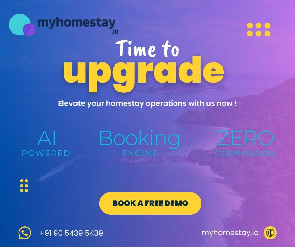 myhomestayio's tweet photo. Time to upgrade.
AI-powered management, a smart booking engine, and zero-commission direct bookings — built for modern #homestay hosts. https://t.co/rRuiLmO9AR 
🏡🚀 #TimeToUpgrade #MyHomestay #NoCommission #BookingEngine #AIinHospitality #StartupIndia #Startup #IncredibleIndia https://t.co/mm9BliNVwg