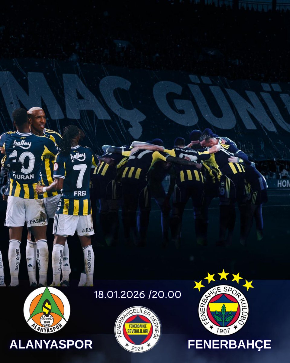 🆚 C. Alanyaspor 
🗓 18 Ocak Pazar  
🕗 20.00
🏟 Alanya Oba Stadyumu        
📲 #ALYvFB