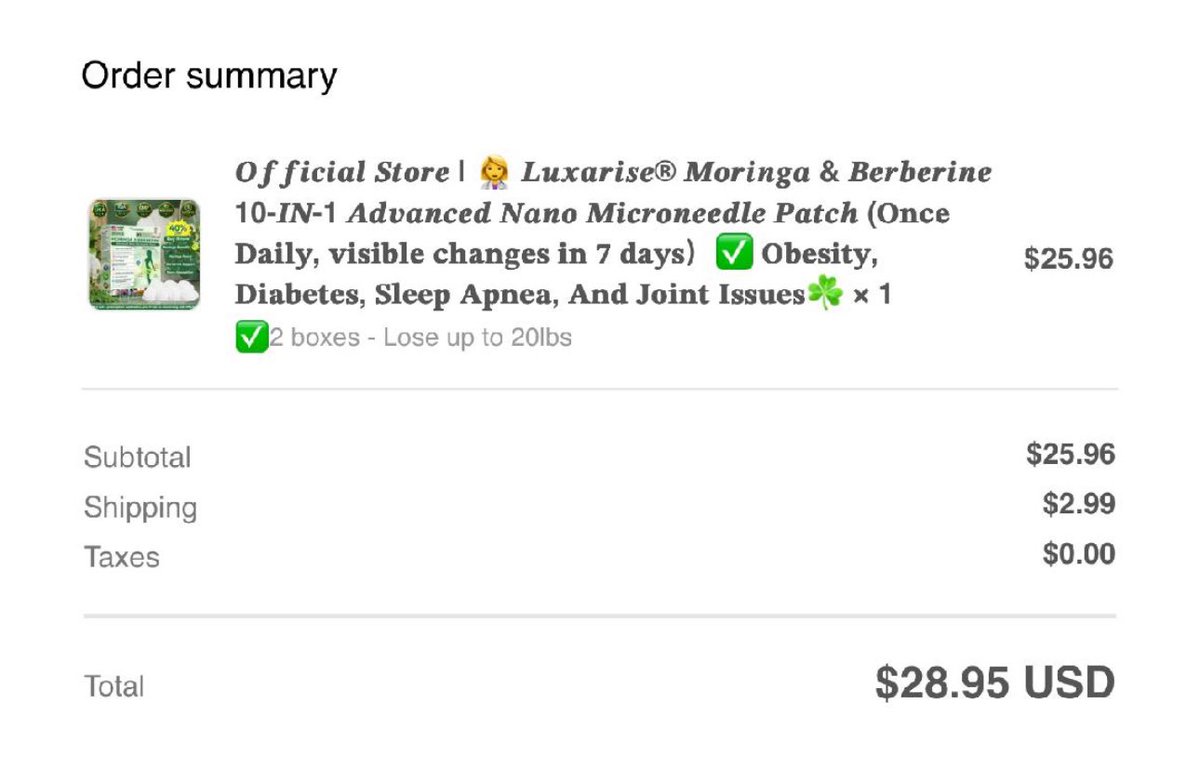 BEWARE! SCAM! Beware!! This is a scam .. I merely clicked on the link from a video of a grandma and her grandson showing how she lost weight using these patches. They went ahead and billed me despite me NOT authorizing or clicking the “ pay/ submit payment” tab. #SCAM