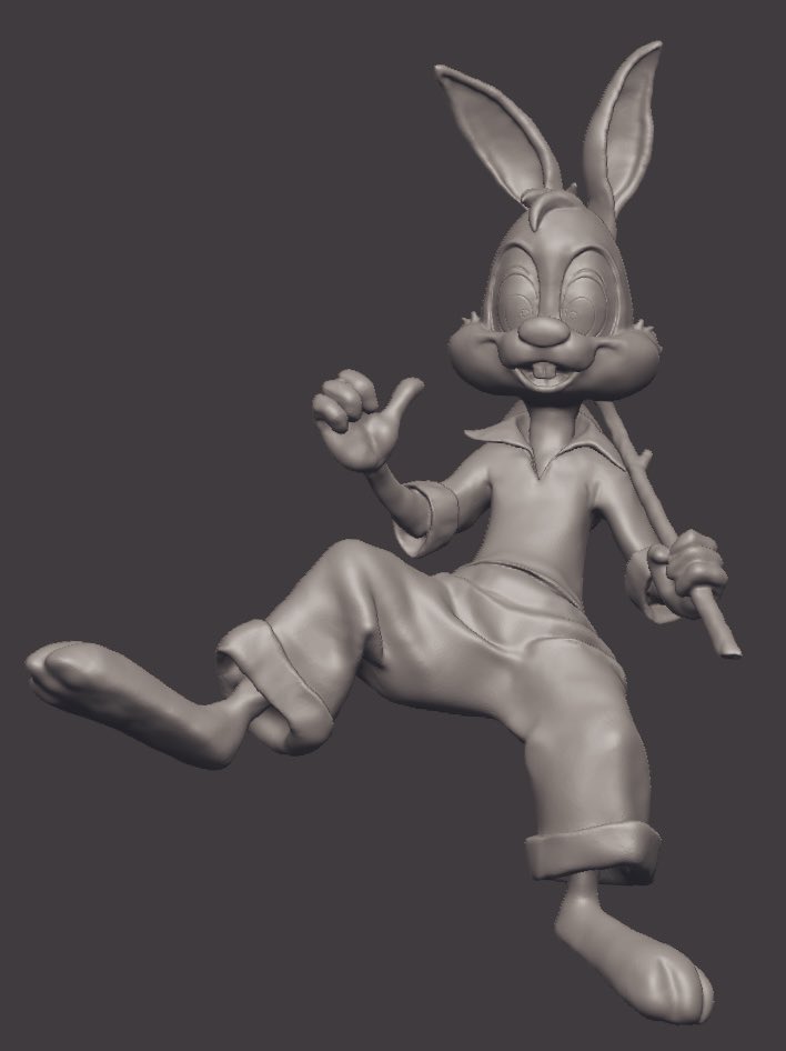 スプラッシュマウンテンの看板にいるうさぎどん🐰 独特なポーズだし