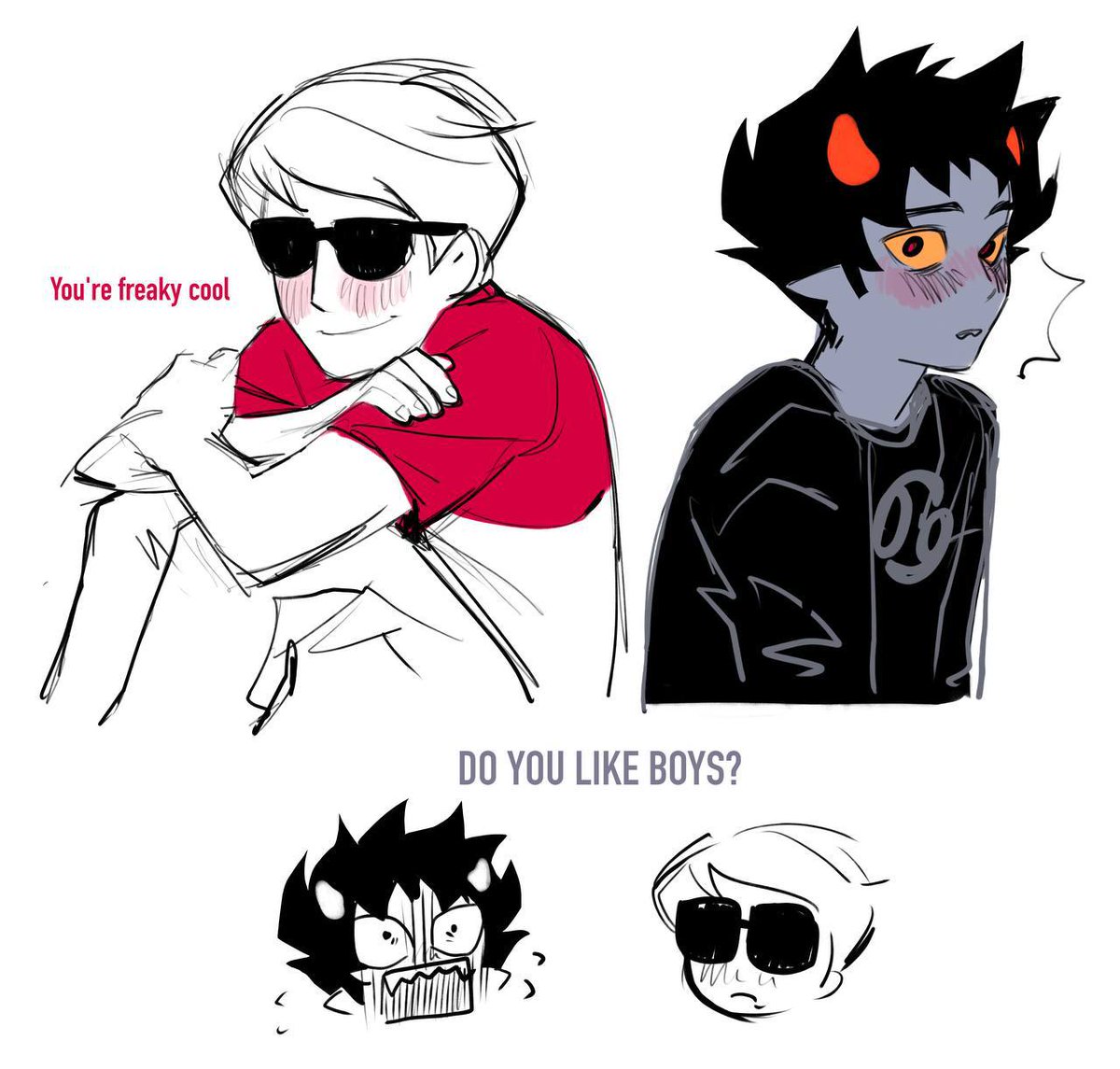 Essti57's tweet image. #homestuck #karkat #dave #davekat