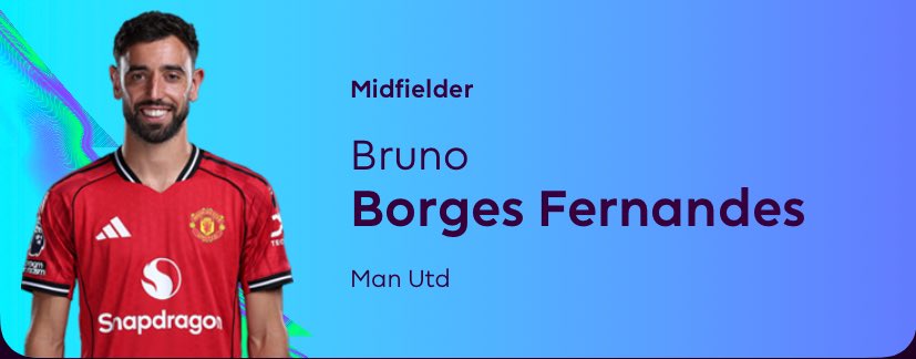 Under Carrick, Bruno Fernandes is back in his best position. Can't wait for the G/A. For me, he’s the third essential pick after Haaland and Gabriel.

#FPL #FPLCommunity #FPLPod