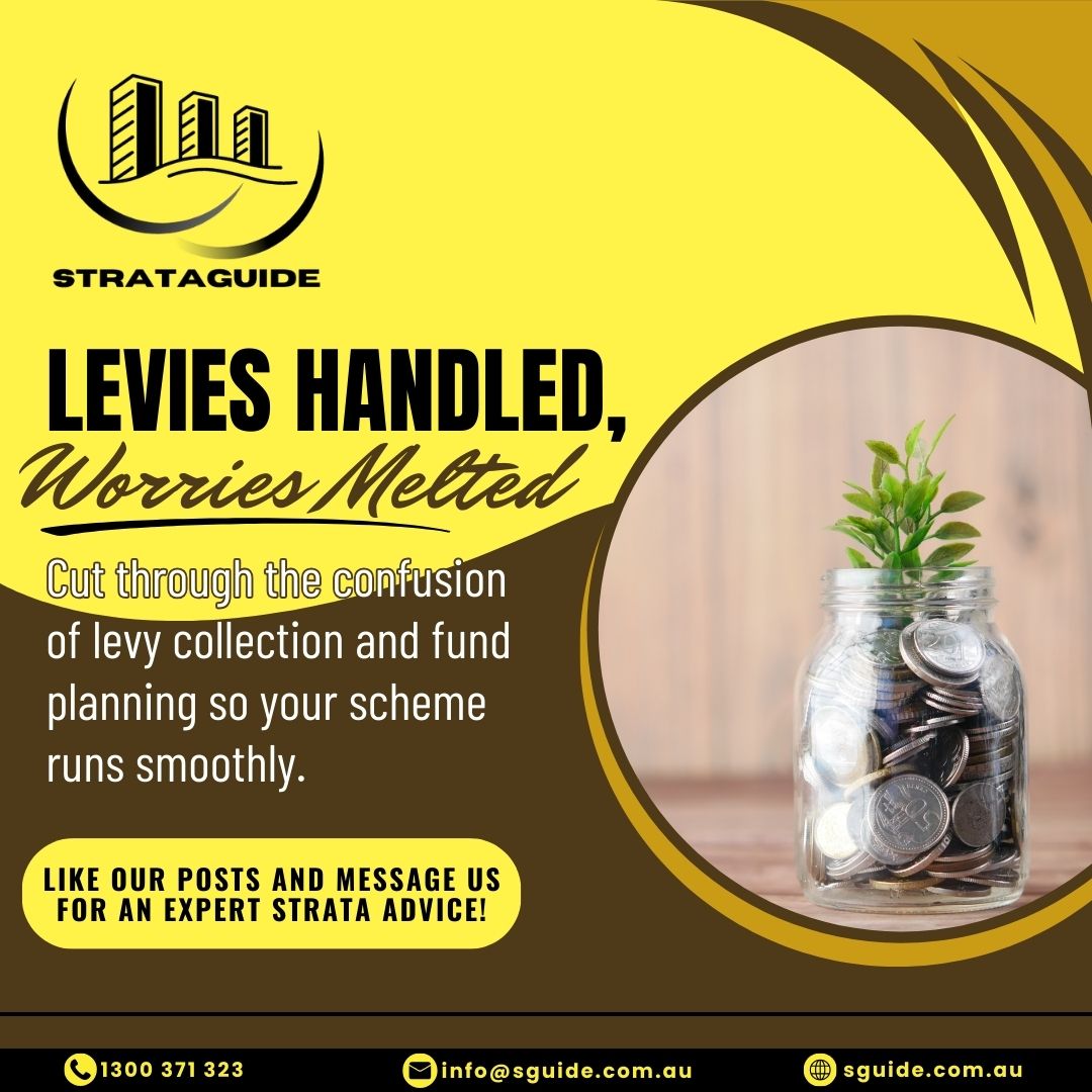 Strataguide handles levies and melts away the worry while simplifying fund planning so your strata runs smoothly and confidently. 📊

#strata #stratamanagement #propertymanagement #strataexperts #levycollection