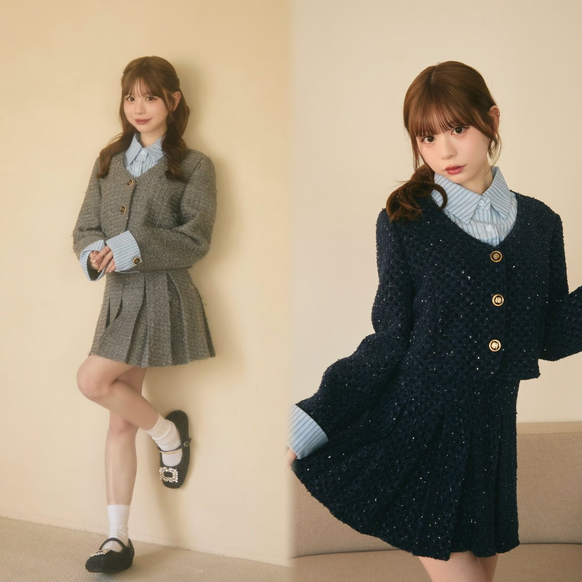 参戦服にもピッタリなキラキラツイードのセットアップ?︎︎✨ イロチ 