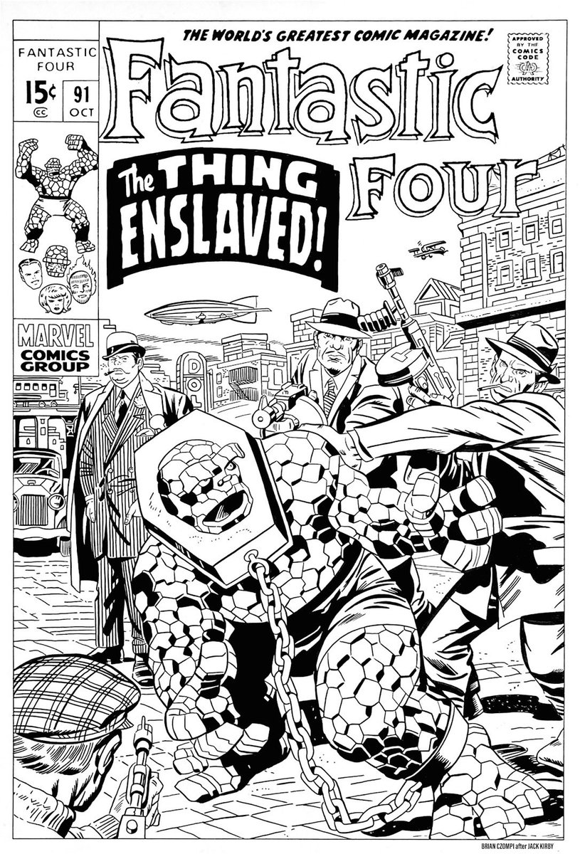 Here's my latest homage to a favorite. Cover recreation of "Fantastic Four" #91, based on artwork by Jack Kirby. On a 13x19" Bristol, ink pens and brush.