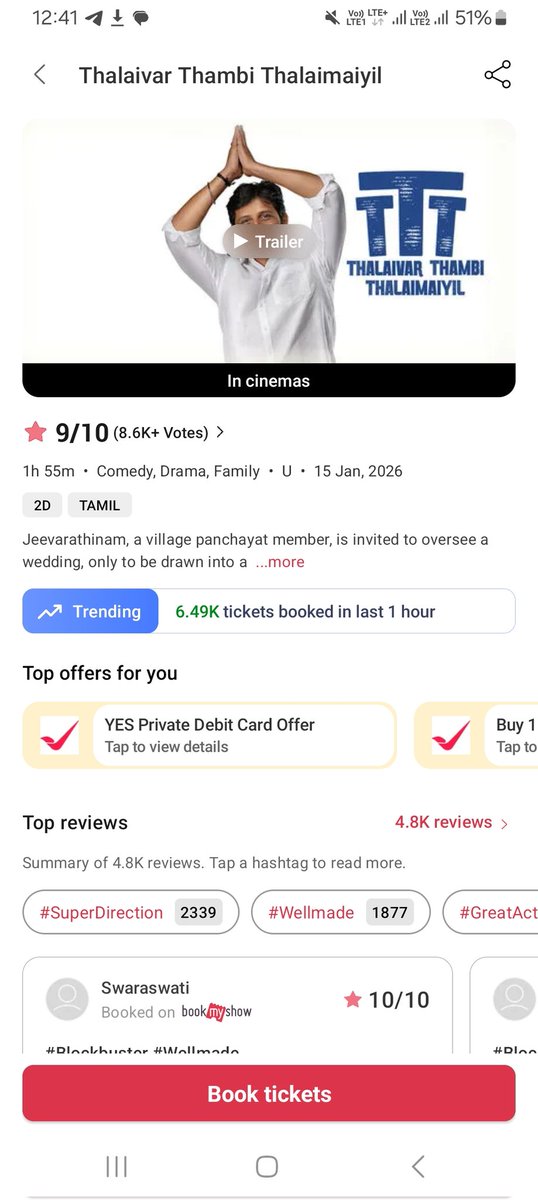 11 - 12 bookmy show report
#ThalaivarThambiThalaimaiyil