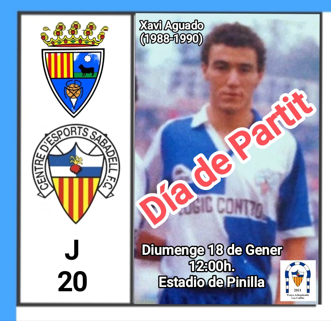 🚨 DÍA DE PARTIDO 🚨 

⚽️ <a href="/TeruelCd/">Club Deportivo Teruel</a> - <a href="/CESabadell/">CE Sabadell 🧅</a> 
🏟️ Pinilla
📅 Domingo 18 de enero 
🕛 12:00h
📻 94.6 FM <a href="/RadioSabadell/">RàdioSabadell</a>
#AMQM #SiempreFiel #PenyaLosCalifasCent45