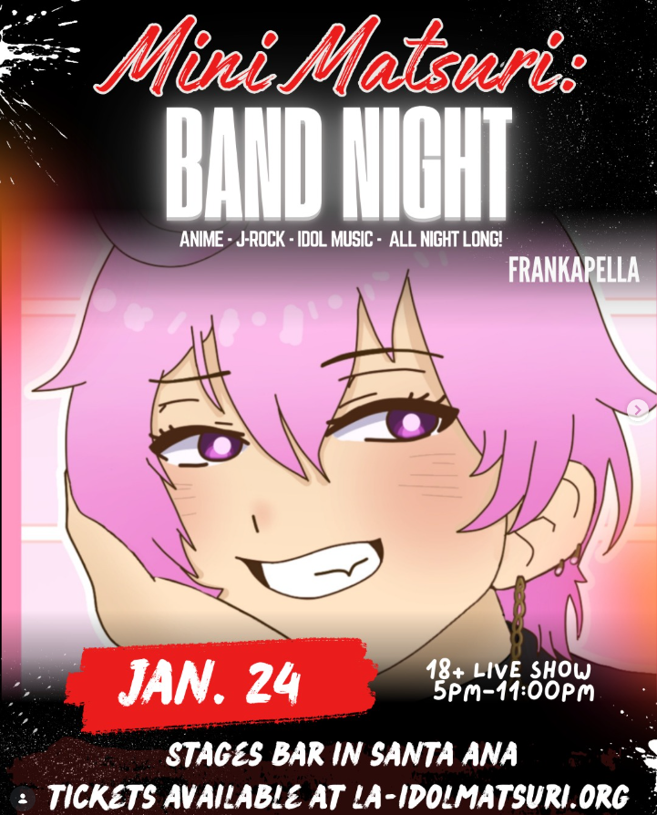 ⚡ Performer spotlight:⚡

@frankapella is a performer songwriter whose music and onstage performance is inspired by his love for J-Rock, J-pop, &amp; various anime openings/OSTs. 

🗓 January 24 2026
⏰ 5PM–11:30PM
📍 Stages Bar Santa Ana CA
🔞 18+ Event

#LiveMusic #Concert