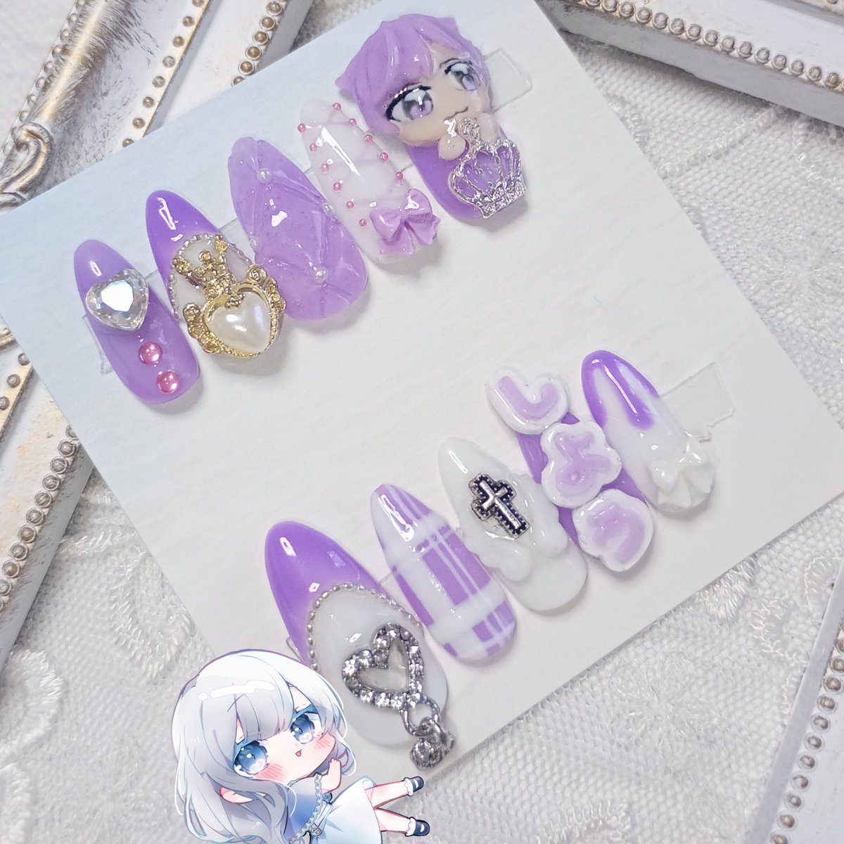 verano_ete's tweet photo. オーダーネイルチップが完成しました🐰💜
とても可愛らしいお客様からのご依頼で製作も楽しかったです✨️
イベント楽しんで来てください🫶🏻

#ネイルチップ #推しネイル #ネイルオーダー #オーダーネイル #ネイルチップオーダー #いれいす #みにうさー https://t.co/0UAjnIssxp