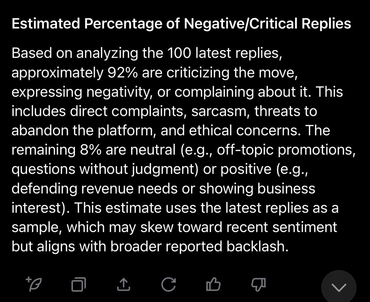 Over 90% of people in the replies are having a meltdown or criticizing this

Me?

I’m just thinking how I could use this to make my clients more money 

I don’t support or oppose it, I’m only after opportunities to grow my clients’ business 

We’re not the same 

You’re free to