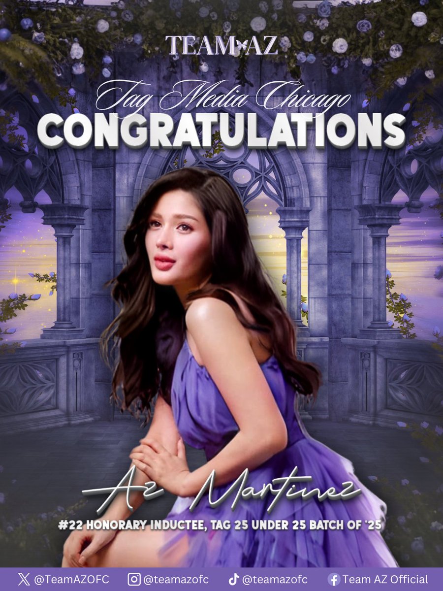 𝐀𝐙 𝐌𝐀𝐑𝐓𝐈𝐍𝐄𝐙 𝐑𝐀𝐍𝐊𝐄𝐃 #22 𝐇𝐎𝐍𝐎𝐑𝐀𝐑𝐘 𝐈𝐍𝐃𝐔𝐂𝐓𝐄𝐄.

Huge congratulations to Az Martinez for being #22 on the TAG 25 under 25 - Batch 2025!

A big thank you to TAG Media Chicago for honoring Az as an Honorary Inductee—this recognition is so well-deserved!