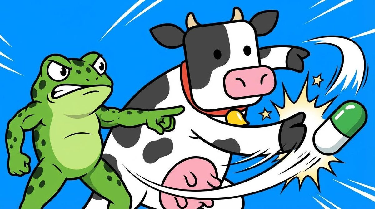 Loopierr's tweet image. I haven't been more bullish on a coin than $COW in a long time.

Initially, yesterday I went to bed around 2am but couldn't sleep. I opened my phone and saw OOGWAY bond n went down the rabbit hole of fwog.fun.

I found $COW and @PerpetualCow around 1M. I researched…