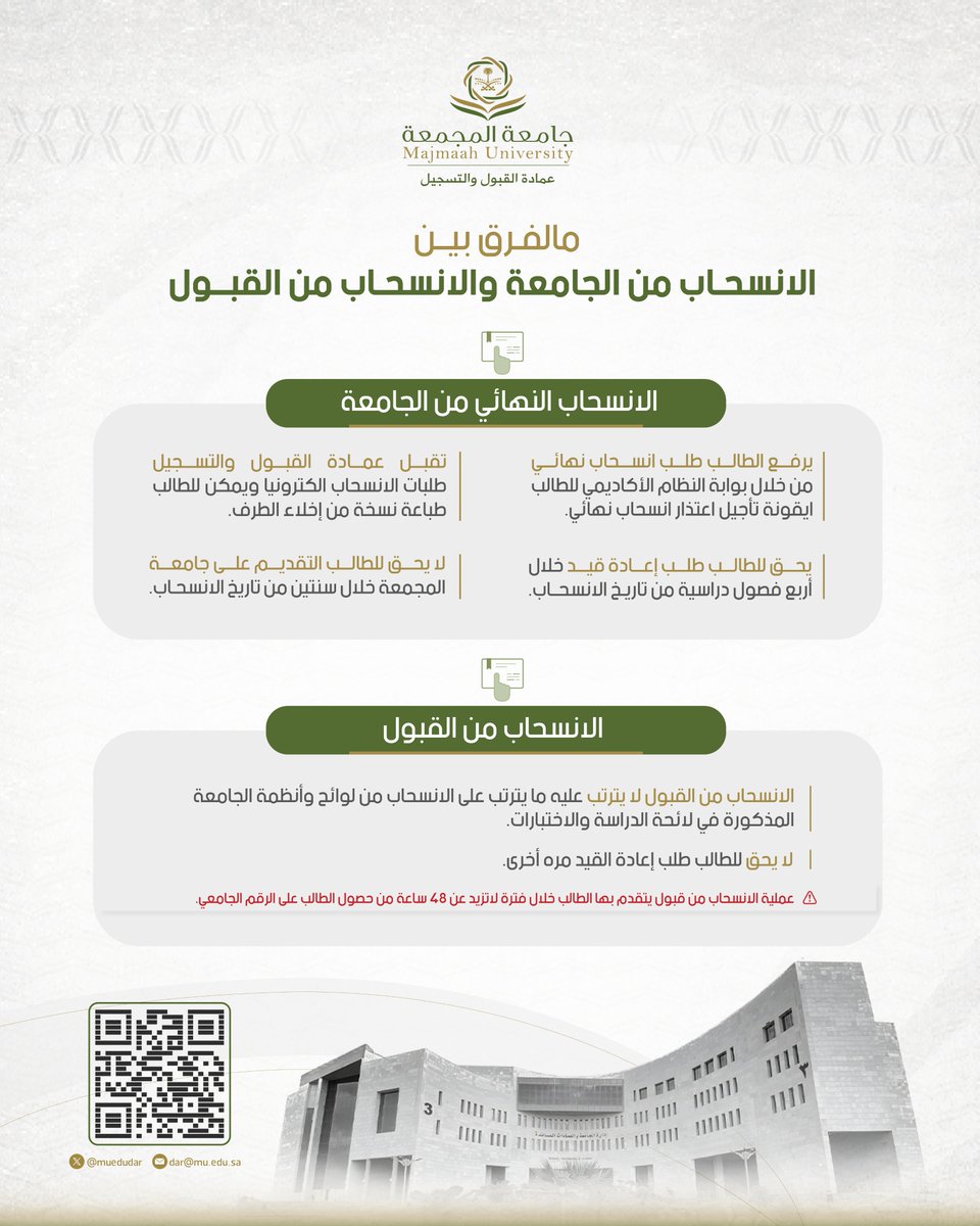 عمادة القبول والتسجيل tweet media