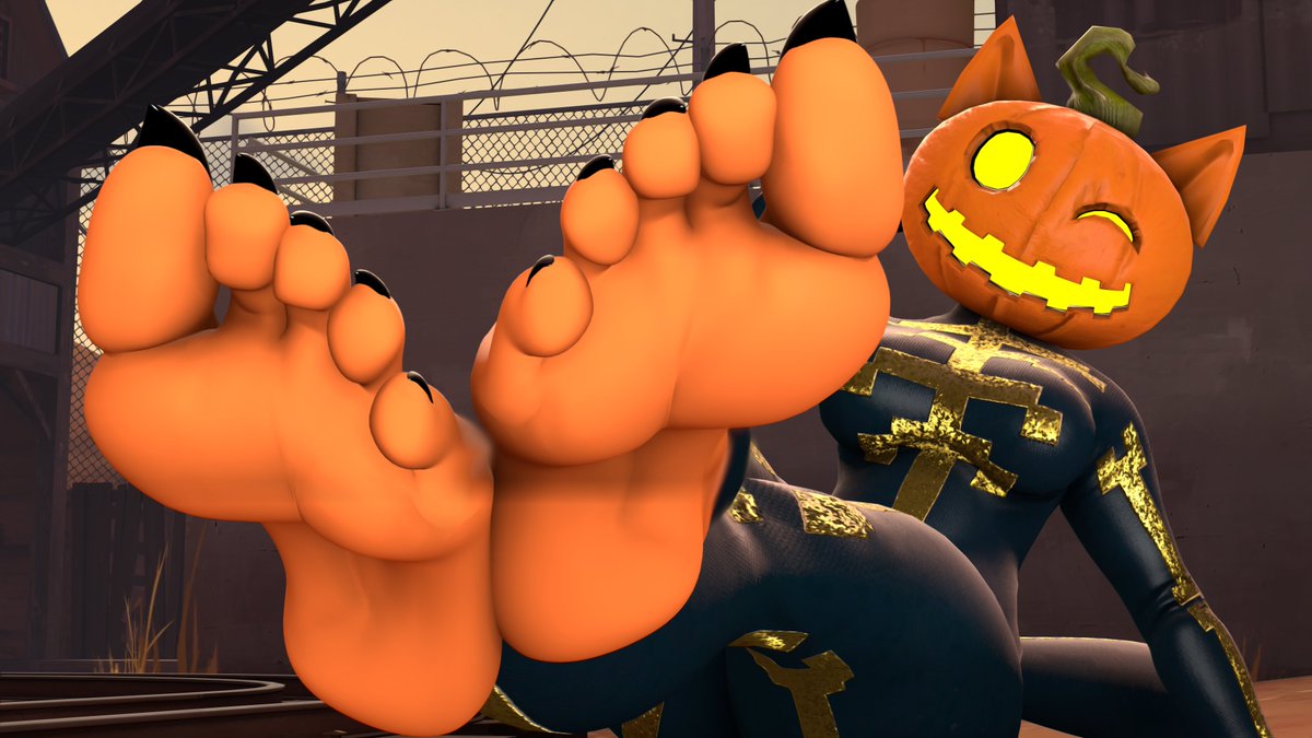 It Doesn't Have To Be Halloween To Enjoy A Foot Tease From Spice The Pumpkin Kitty.