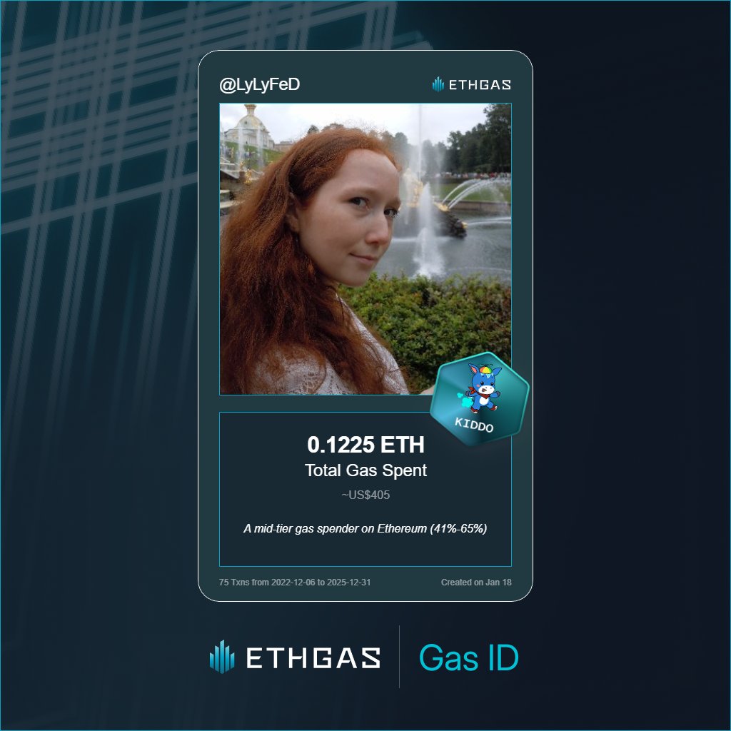 Discovered my Gas ID via ETHGas - turning my gas spend into rewards 🫘

As a Kiddo Jack, I've spent 0.1225 ETH on gas but earned 25 Beans back.

Get your Gas ID and Beans here: ethgas.com/community/gas-…