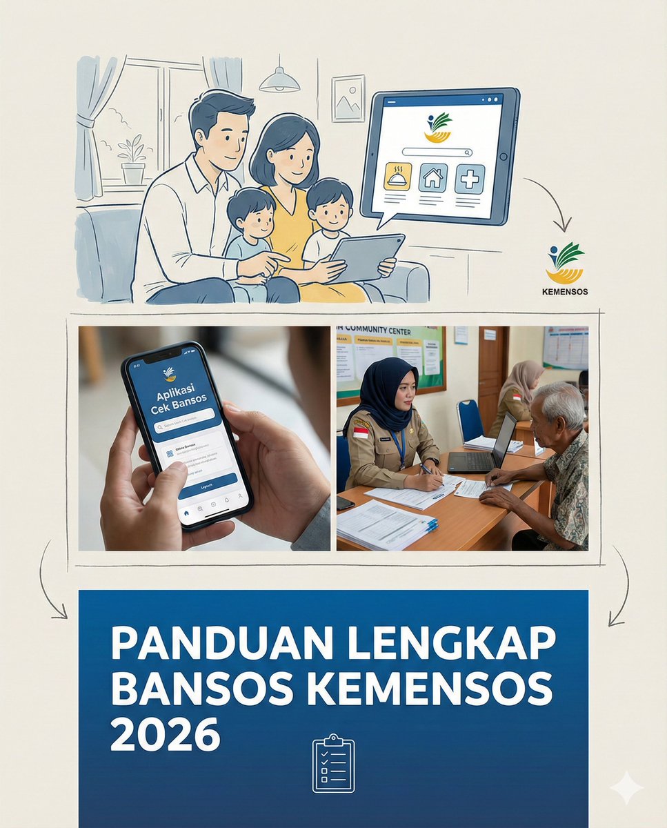 Kemensos  menyediakan panduan lengkap serta portal cekbansos.kemensos.go.id demi transparansi penyaluran bansos 2026.

Dengan layanan ini, bantuan sosial akan tepat sasaran melalui verifikasi data yang mudah diakses secara mandiri oleh warga prasejahtera.