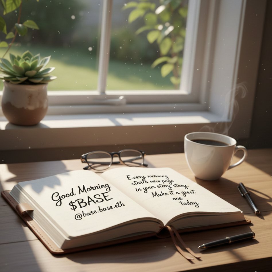 Good Morning $BASE <a href="/base/">Base</a>

Every morning starts a new page in your story. Make it a great one today.