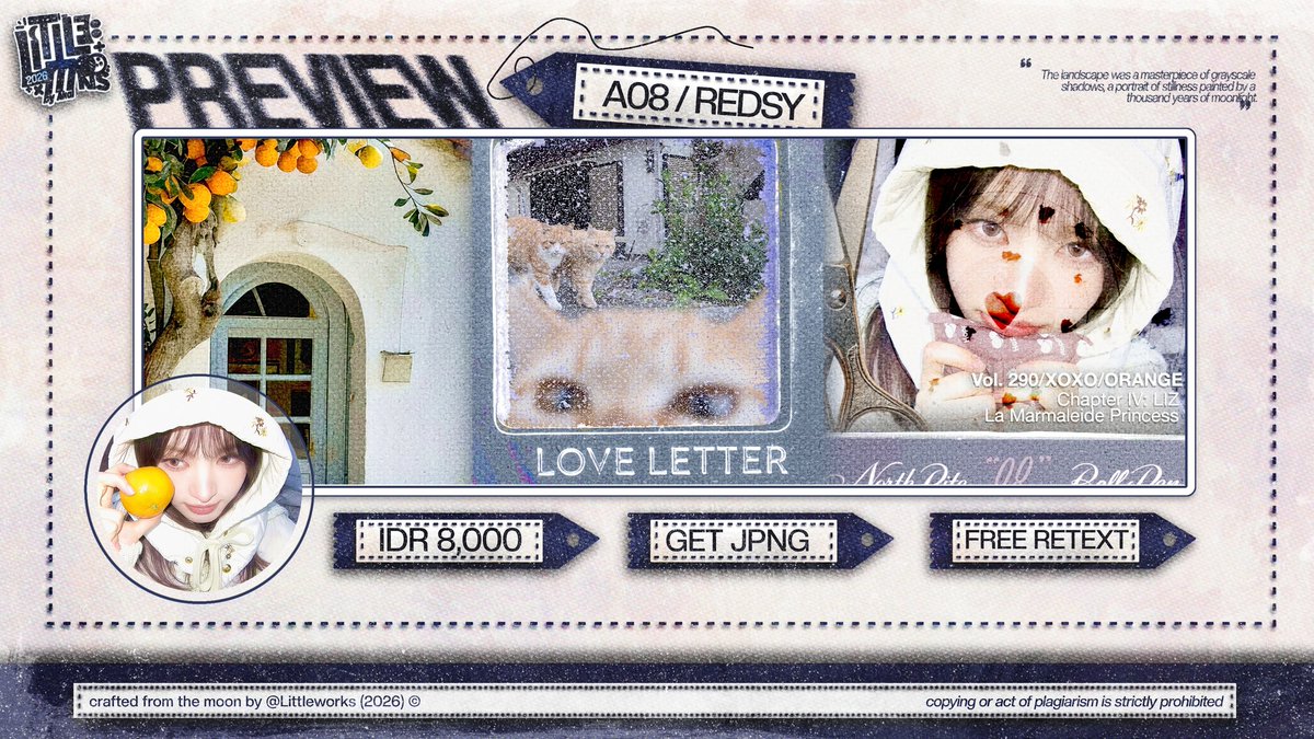 LittIeworks's tweet image. Help RT please? Thanks!

STATUS: 𝗥𝗲𝗮𝗱𝘆 STOCK — This Liz of IVE’s fresh picture layout are now up for sale in stock. Each piece is priced as marked in the stock preview. To take one home, you may reach me through the DM or Telegram conduits. Get free JPNG as well!

#zonauang