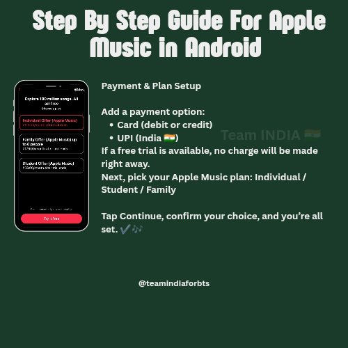 teamindiaforbts's tweet image. Android users - you can use Apple Music too! If you don’t know how, check the guide below. We really need more Apple Music users, so please join if you can and support..