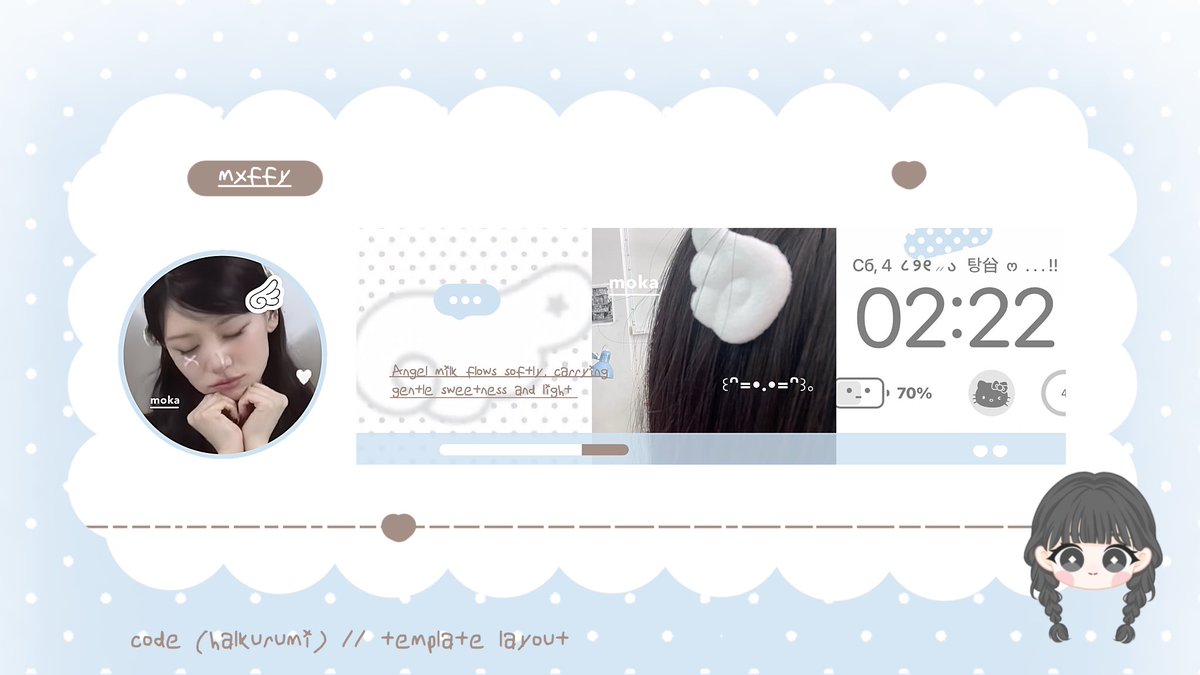 he2heart's tweet image. template layout “momuri”dan “hikurumi” sudah bisa dibawa pulang ya! silahkan dm miffy atau klik tele miffy buat jajan ♡

#zonauang