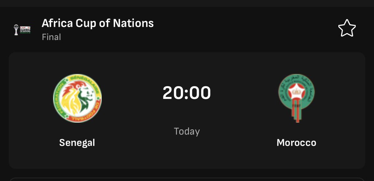 Talented_virtua's tweet image. 🚨 Predict The correct score between Senegal 🇸🇳 and Morocco 🇲🇦 and win 100k

🌆 Today might be your luck day