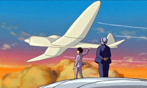 Just watched `The Wind Rises` and loved it.

A young boy dreams of building airplanes
meets his idol in his dreams
becomes an aeronautical engineer
builds airplanes for the army during wartime
and falls in love with a girl who is very sick and later dies.