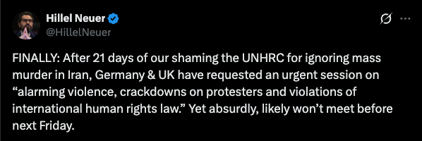 1 - FRANCE 🇫🇷

France must not hide behind procedure.
<a href="/francediplo_EN/">France Diplomacy 🇫🇷🇪🇺</a> <a href="/francediplo/">France Diplomatie 🇫🇷🇪🇺</a> 
Support an immediate UNHRC special session on Iran.

The Islamic Regime is brutally killing protesters nationwide, raiding hospitals, coercing minors in staged interviews, and enforcing a complete