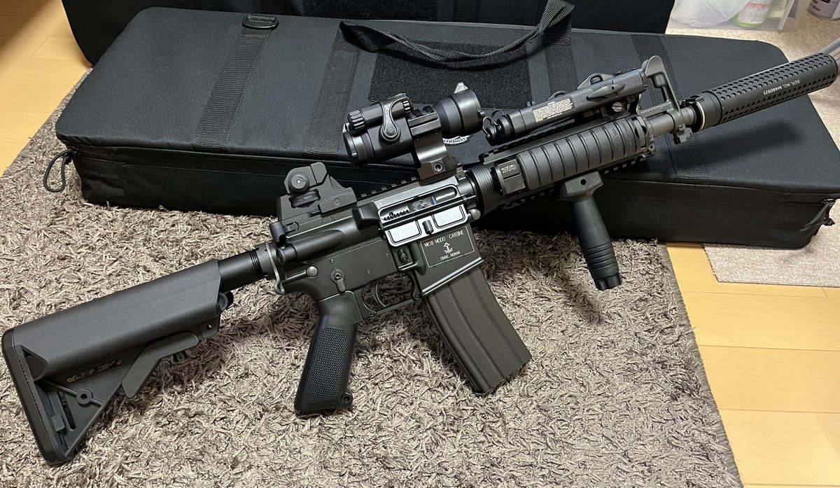 iberuo's tweet photo. Prime/VFC mk18mod.0
アクセサリーをフル装備でw
本日初めて撃ってみましたがまだまだ調整が必要みたい。取り敢えずセミ・フル共に撃てるよってレベル。のんびりと楽しく調整します😘
#mk18mod0 https://t.co/a967aSsHiZ