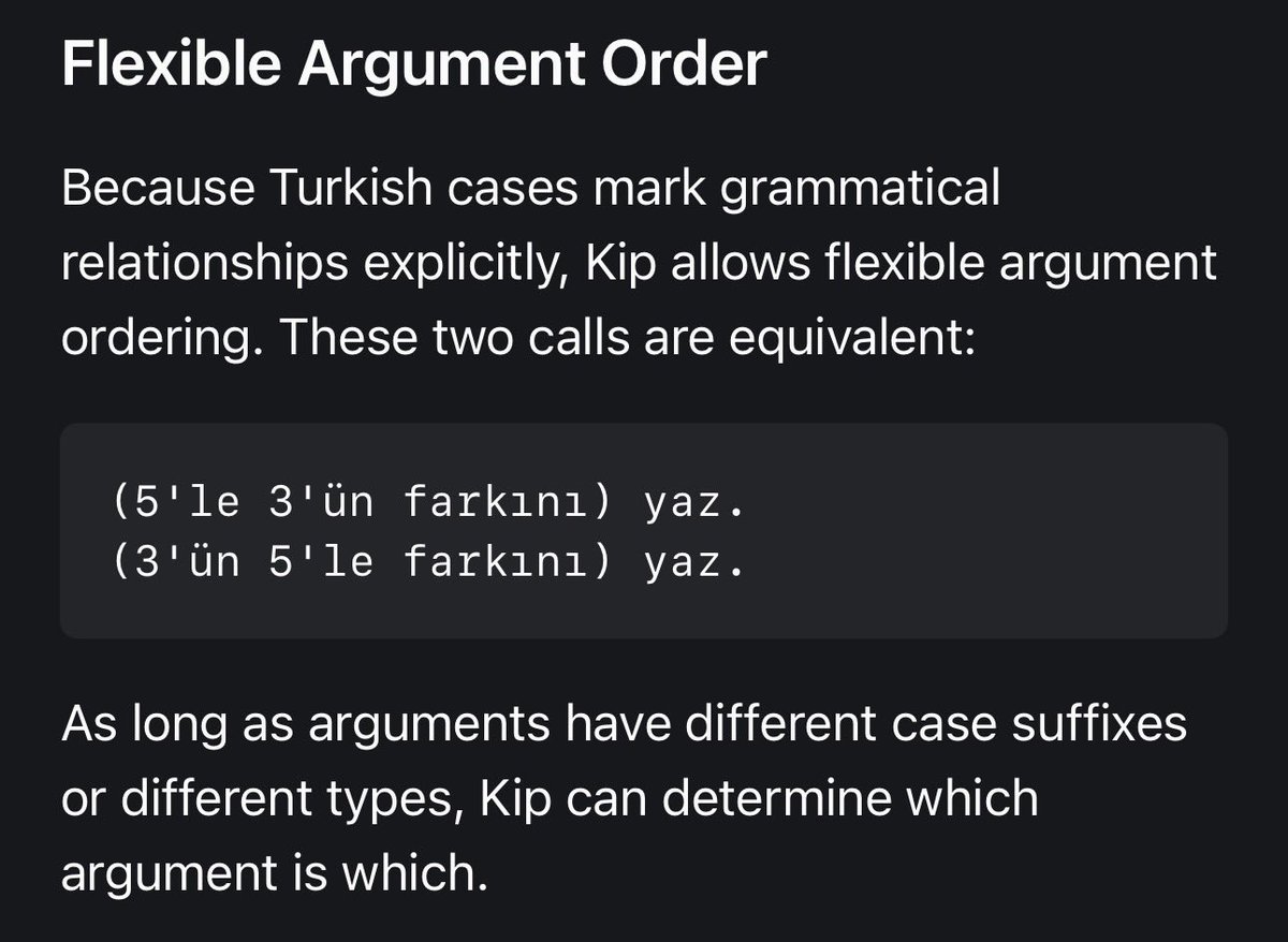 Türkçe programlama dili deyince aklınıza büyük ihtimalle if yerine eğer, while yerine oldukça gelen, klasik dillerden farksız bir dil geliyor.

Joomy son zamanlarda gördüğüm en ilginç projelerden birini yayınladı dün, Türkçe’nin çekimlerini kullanan bir programlama dili Kip.