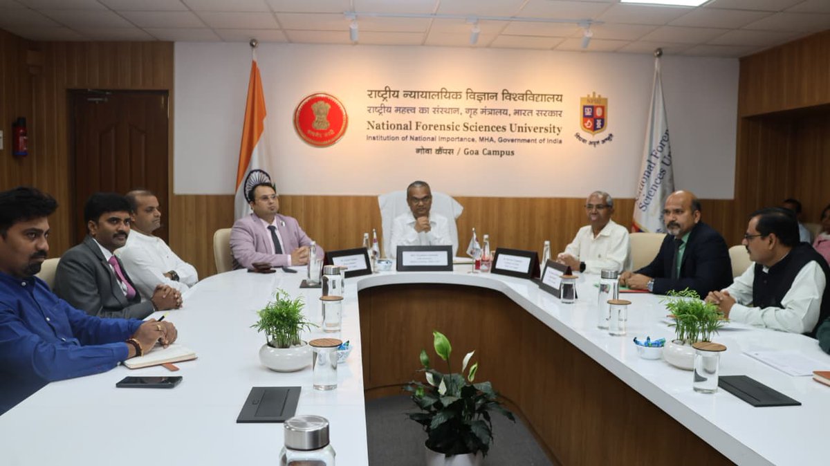 NFSU_Goa's tweet photo. Shri Prashant Lokhande, Joint Secretary, Ministry of Home Affairs, Government of India, visited the NFSU Goa Campus on 16th January 2026, . During his visit, he toured the MRIC, various laboratories, and key R&D infrastructure. He also had meaningful interactions with faculty members, staff, and students