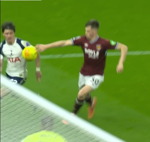 1882_Tottenham's tweet photo. All the noise has been about Dalots tackle (another horrific decision by VAR) so we will never hear the explanation as to why this was deemed a natural position 🤷 https://t.co/Dp6QOn4HlR